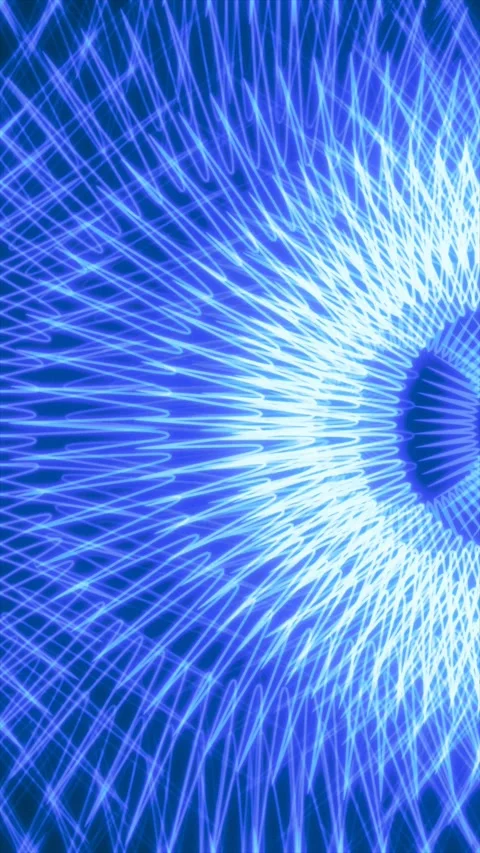 Glow of blue light creates a vibrant, intricate, radiating Stock Footage 330181588