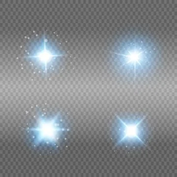 Glow blue light effect set Stock Illustration