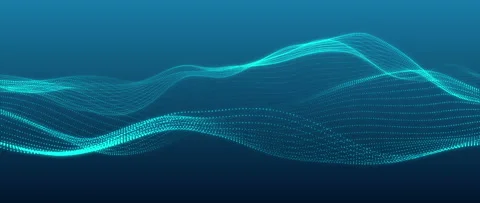 Glow blue particles on black background, Sci-fi background with depth of field Video stock 202220249