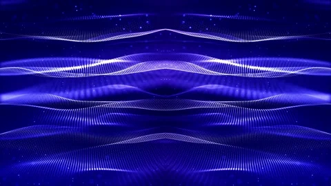 Glow blue particles form lines, symmetrical structures. 4k looped sci-fi 3d Stock Footage 133197415