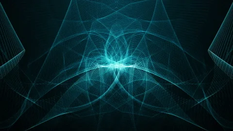 Glow blue particles pattern symmetrical structures sci-fi background 스톡 동영상 138192293