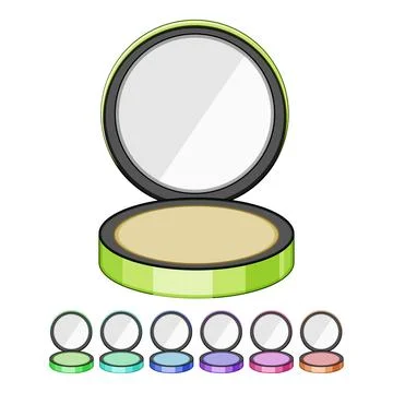 Glow blush compact cartoon vector graphic Stock Illustration