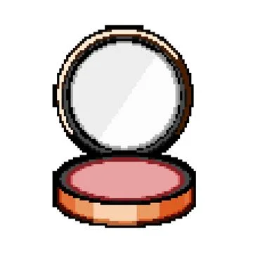 Glow blush compact pixel art vector illustration Stock Illustration