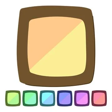Glow blush compact vector cartoon graphic Stock Illustration