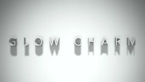 Glow charm 3D title animation with shadows on a white background Stock Footage 297799676