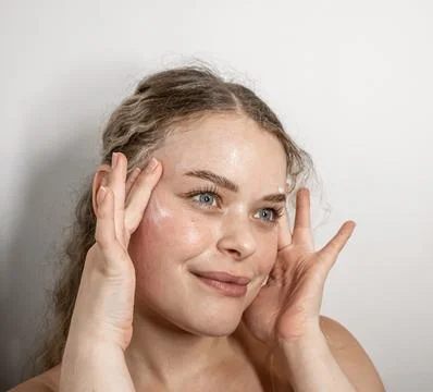 Glow Up A Complete Skincare Routine Featuring Hydrating Moisturizing Gel for Stock Photos