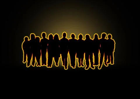Glow Crowd Stock Illustration