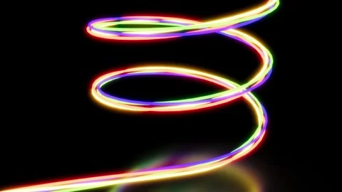 Glow curve lines on mirror surface Stock Footage 265058213