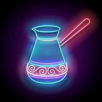 Glow Decorated Cezve Stock Illustration