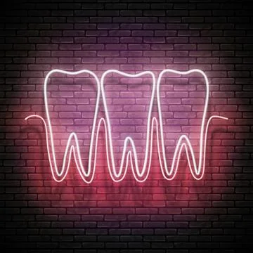 Glow Dentition with White Teeth and Healthy Gum Stock Illustration