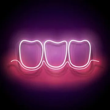 Glow Dentition with White Teeth and Healthy Gum Stock Illustration