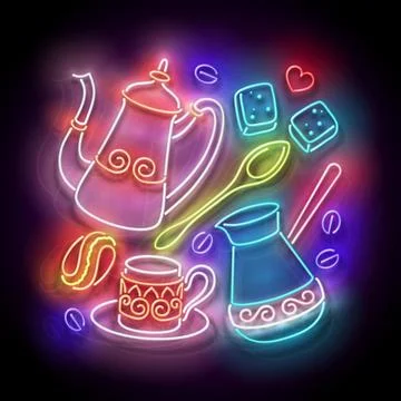 Glow Different Types of Coffee Stock Illustration