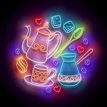 Glow Different Types of Coffee Stock Illustration