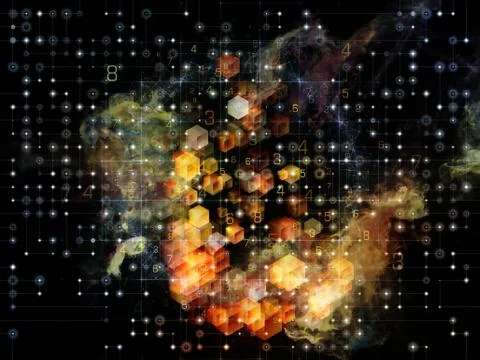 Glow of Digital Grid 스톡 일러스트