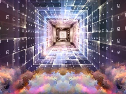 Glow of Digital Processor Stock Illustration
