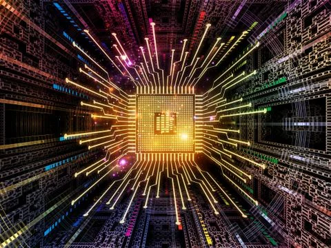 Glow of Digital Processor Illustrazione stock