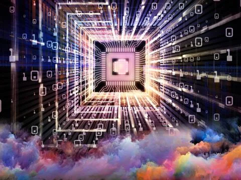 Glow of Digital Processor Stock Illustration