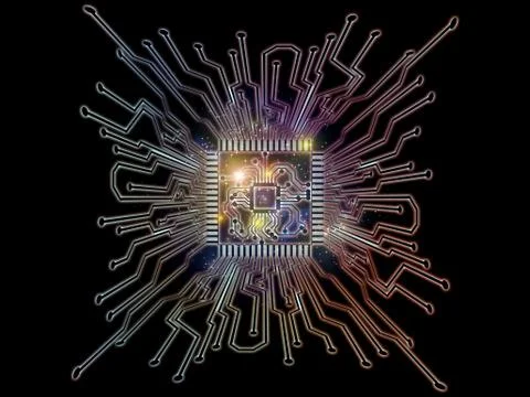 Glow of Digital Processor イラスト素材