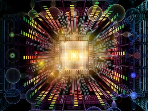 Glow of Digital Processor イラスト素材