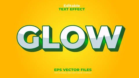 Glow Effect EPS Editable Text Effect and font can be changed 스톡 일러스트