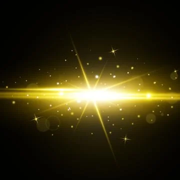 Glow effect. Star on transparent background.Bright sun. Vector illustration. Stock Illustration