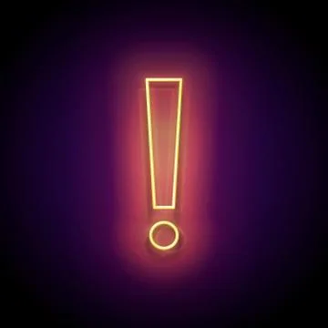 Glow Exclamation Mark, Attention Warning Sign Stock Illustration
