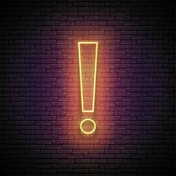 Glow Exclamation Mark, Attention Warning Sign Stock Illustration