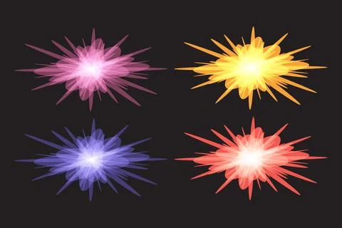 Glow explosion starburst vector set collection Stock Illustration