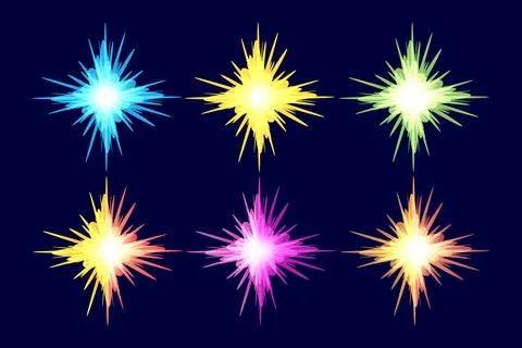 Glow explosion starburst vector set collection Stock Illustration