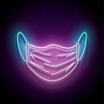 Glow Face Mask Protective Stock Illustration
