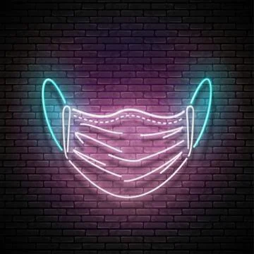 Glow Face Mask Protective Stock Illustration