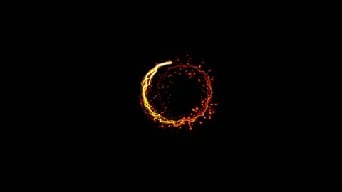 Glow fire particle trail effect circle animation Stock Footage 147261248