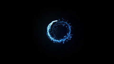 Glow fire particle trail effect circle animation 動画素材 147261255