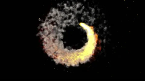 Glow fire particle trail effect circle animation Stock Footage 147261703