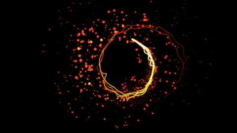 Glow fire particle trail effect circle animation Vídeo Stock 147261968