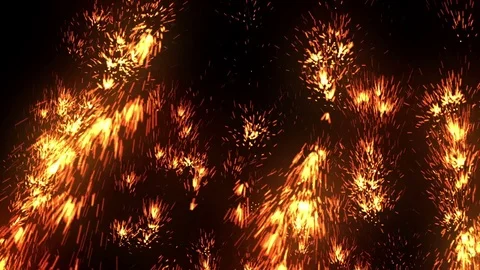 Glow Fireworks Red Stock Footage 73931806