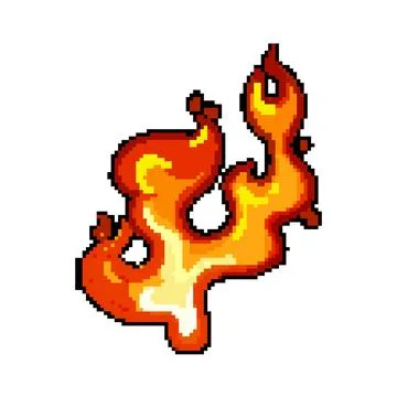 Glow flame pixel art vector illustration Stock Illustration