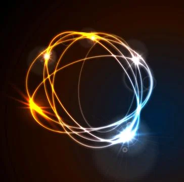 Glow flash neon vector round shape shiny template design Stock Illustration