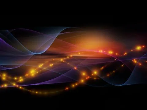 Glow of Fractal Waves Stock Illustration