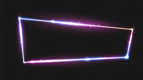 Glow frame. Neon lighting rectangle background. Night club border, abstract Illustrazione stock