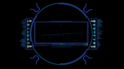 Glow Futuristic High Tech Display Scanner Hud Target with alpha channel. Stock Footage 83969165