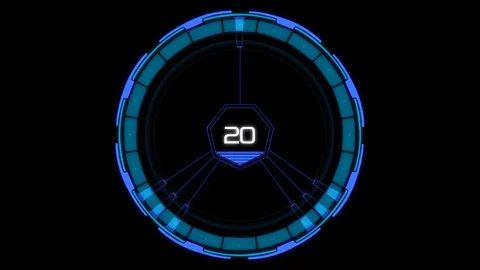 Glow Futuristic High Tech Display Scanner Hud Target with alpha channel. Stock Footage 83969768