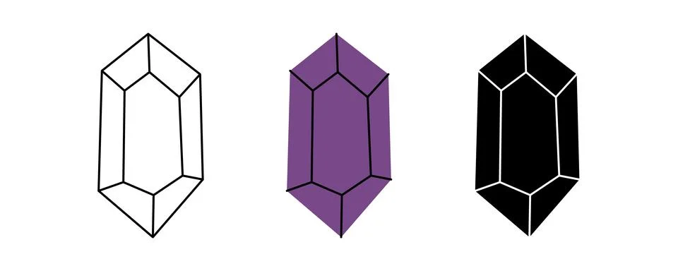 Glow gemstone. Precious crystal. Vector illustration Stock Illustration