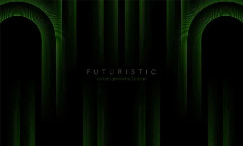 Glow green minimal lines abstract futuristic tech background Stock-Illustration