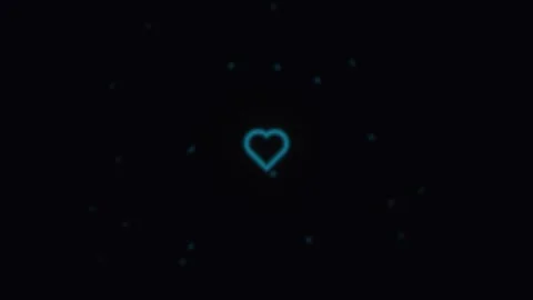 Glow of a heart shape in a dark background with small Stock Footage 338301863