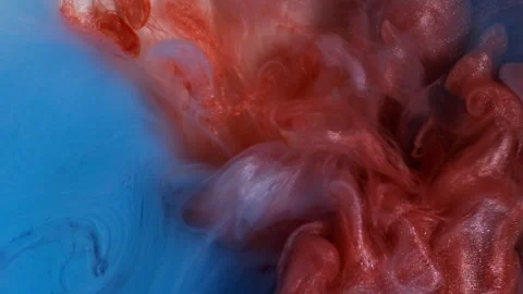 Glow ink splash abstract paint cloud water mix art Stock Footage 315197117
