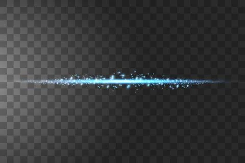 Glow isolated blue transparent effect, lens flare, explosion, glitter, line, sun Stock Illustration