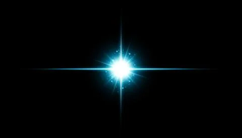 Glow isolated blue transparent effect, lens flare, explosion, glitter, line, sun Stock Illustration