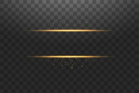 Glow isolated gold transparent effect, lens flare, explosion, glitter, line, sun Illustrazione stock