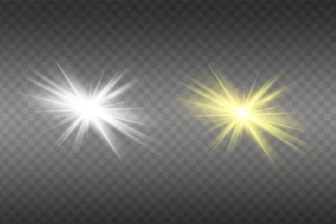 Glow isolated white light effect, lens flare, explosion, glitter, line, Stock Illustration